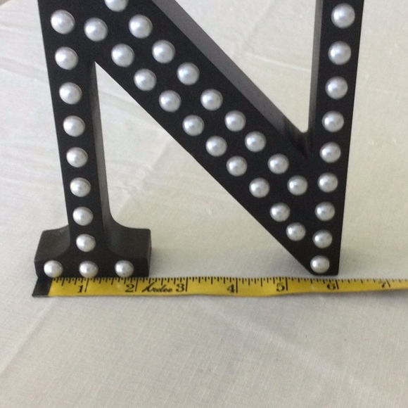 Black Decorative Letter N with White Dots - Picture 2 of 4